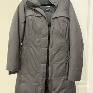 The North Face Women’s Insulated HyVent Parka Coat Gray Hooded